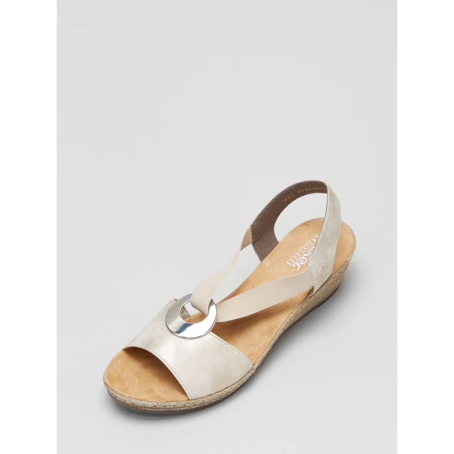 Black Rieker Circle Trim Wedge