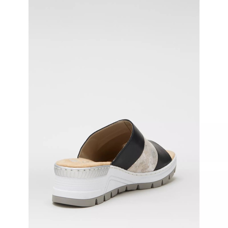 Rieker Slip On Mule Sandal Negru
