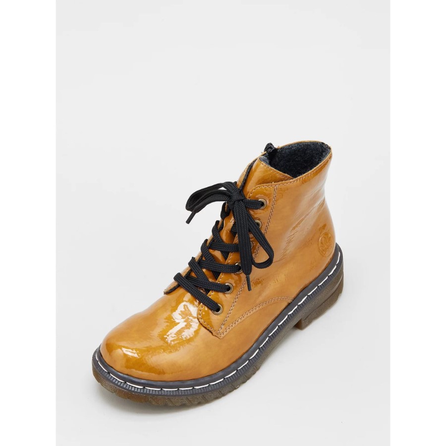 Cizmă Neagră Din Dantelă Rieker