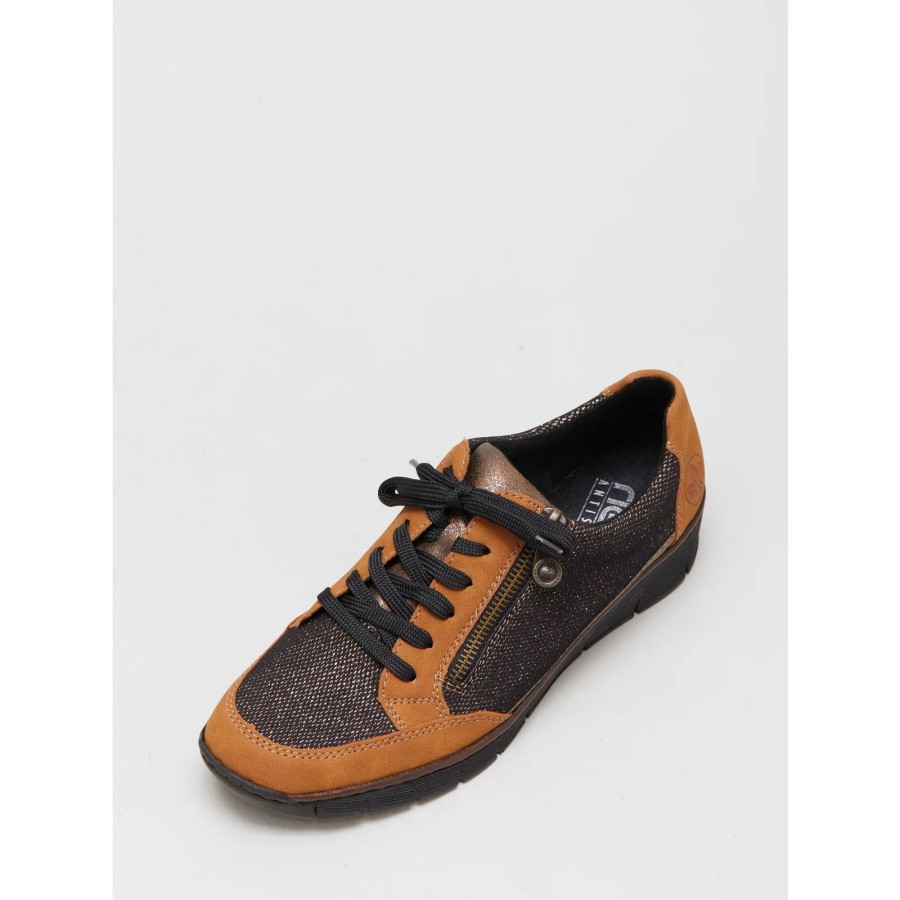 Pantofi Sport Negru Rieker Cu Fermoar Lateral