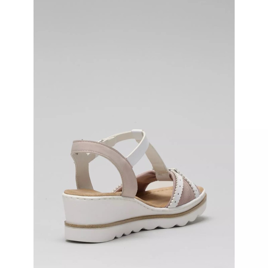 Sandală Rieker Roz Cu Detaliu Lazer Cut
