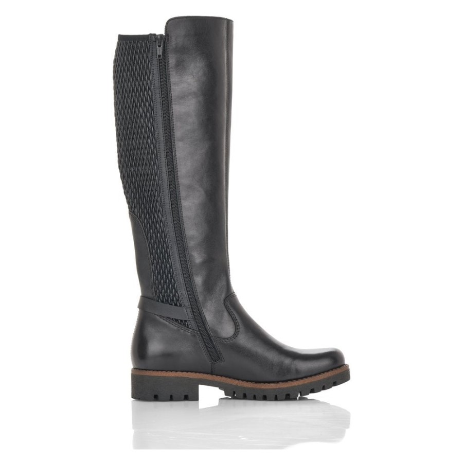 Black Rieker 78592-00 Femei Cizme Negre Până La Genunchi