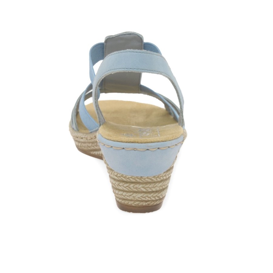 Sandale Pentru Femei Azur Rieker Almada Cu Toc Cu Pană