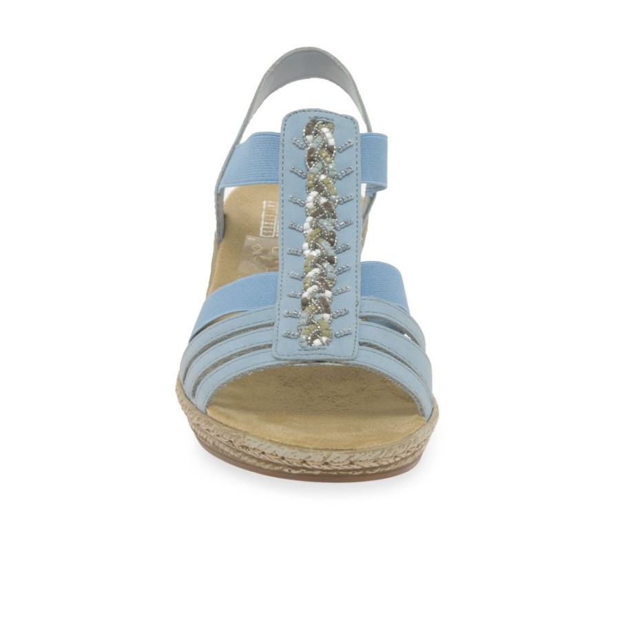 Sandale Pentru Femei Azur Rieker Almada Cu Toc Cu Pană