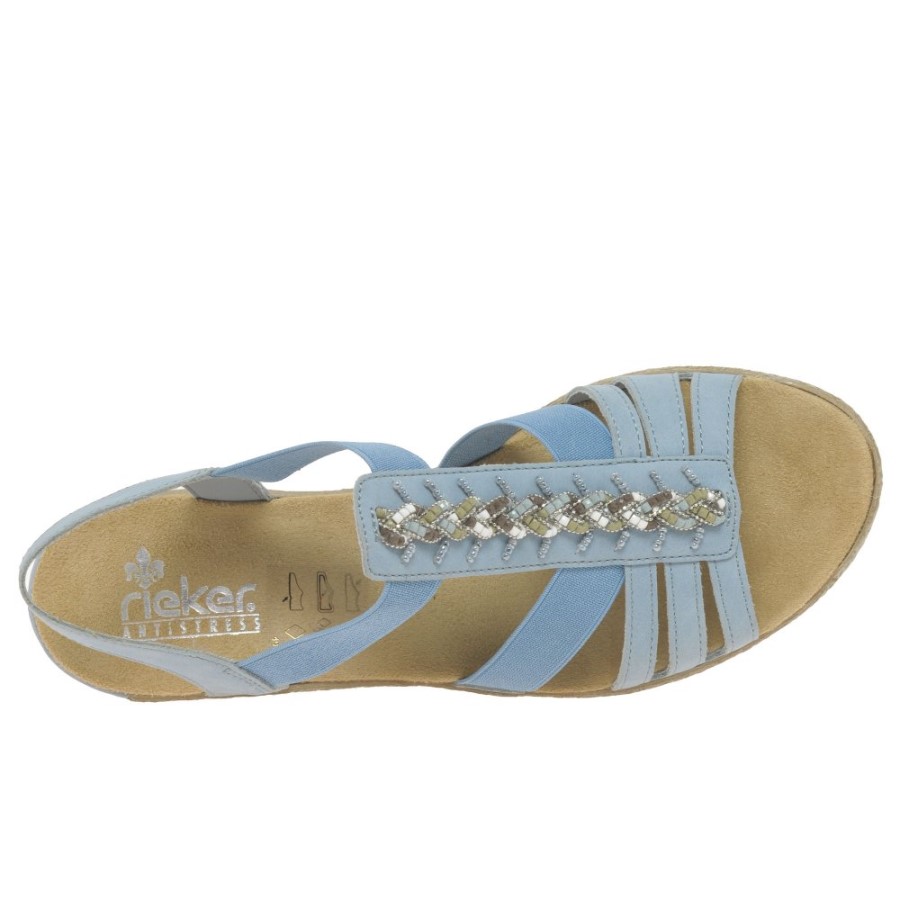 Sandale Pentru Femei Azur Rieker Almada Cu Toc Cu Pană