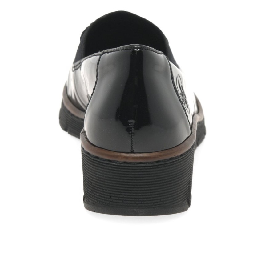 Mocasini Cu Ciucuri Pentru Femei Rieker Gleam Negri