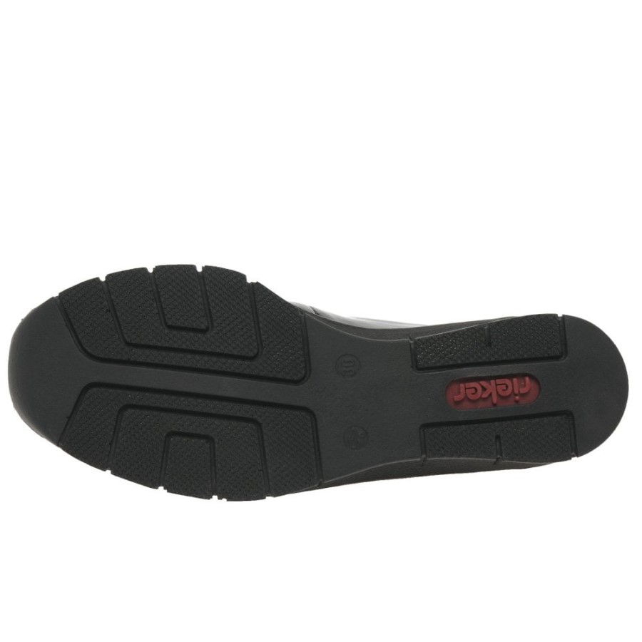 Mocasini Cu Ciucuri Pentru Femei Rieker Gleam Negri