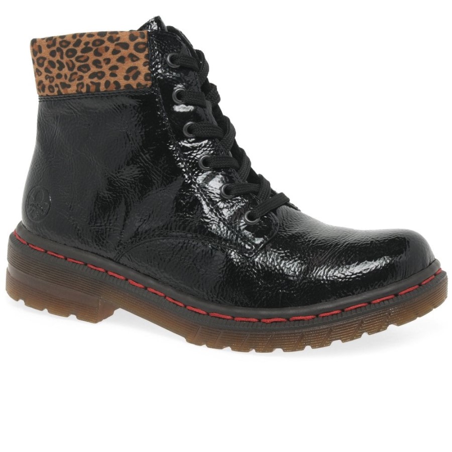 Botine Negre Rieker Leopard Ii Pentru Femei