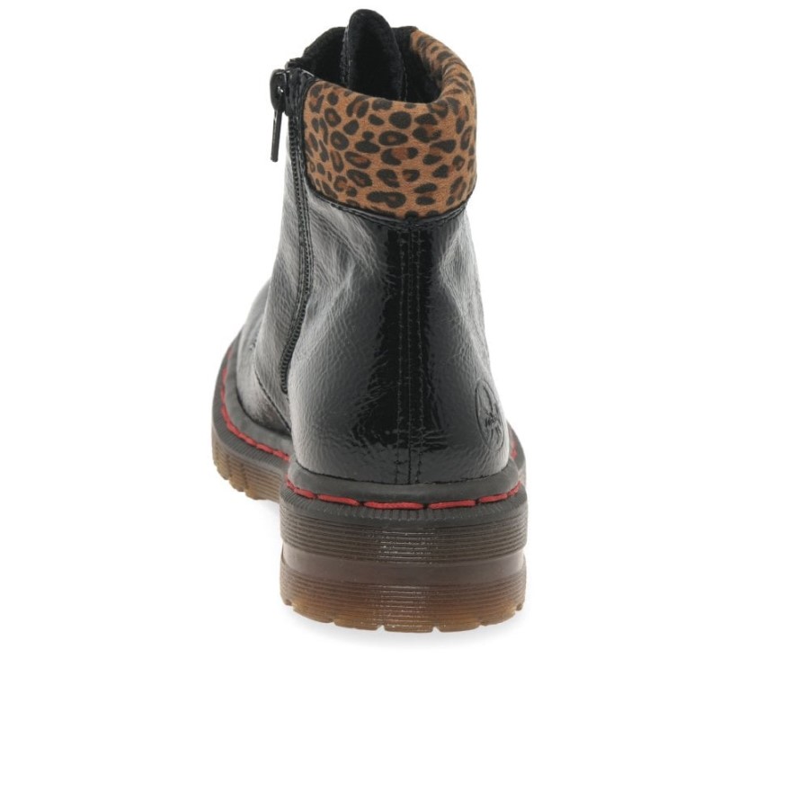 Botine Negre Rieker Leopard Ii Pentru Femei