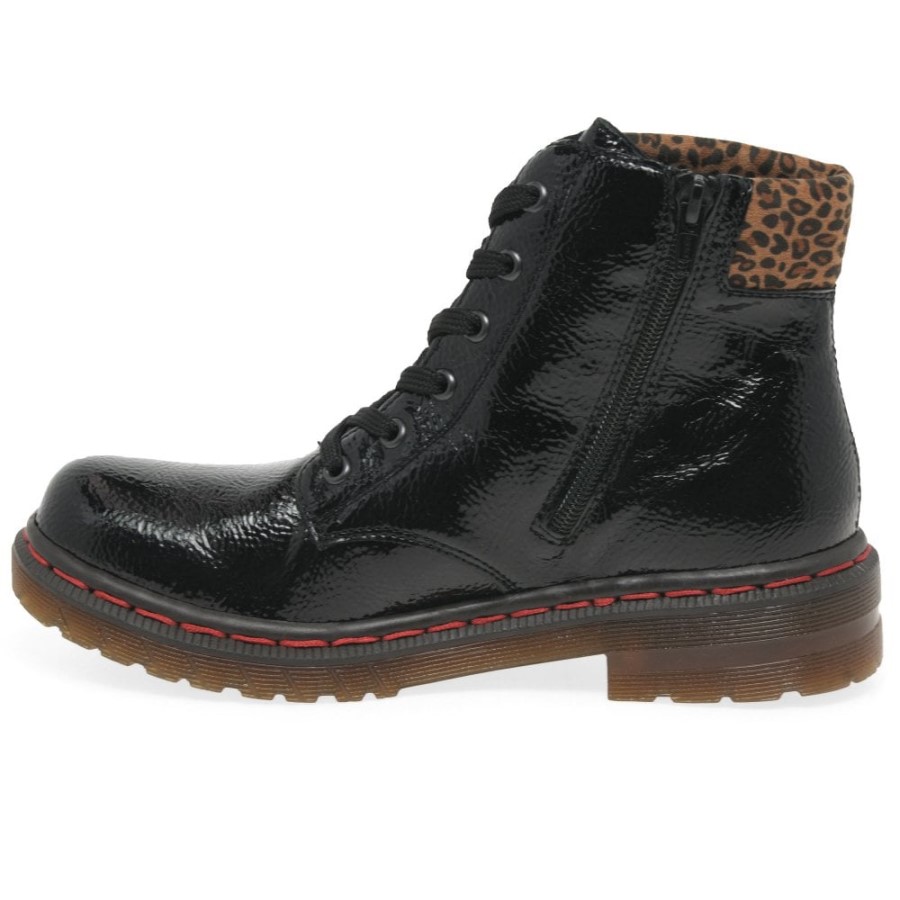 Botine Negre Rieker Leopard Ii Pentru Femei