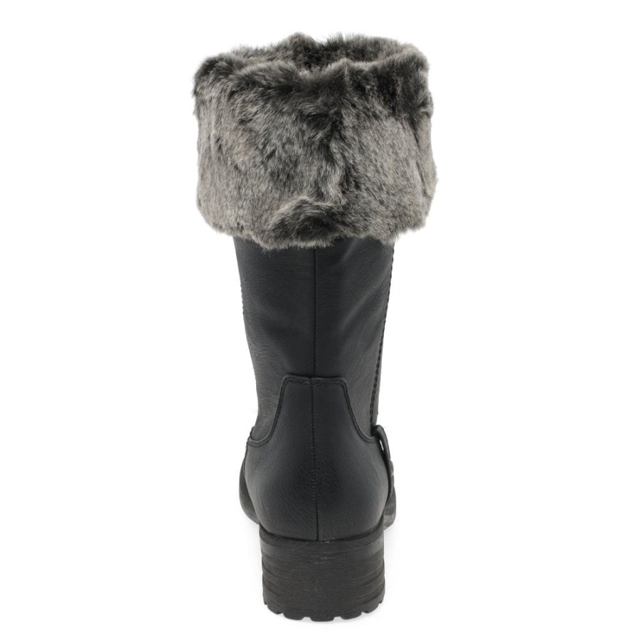 Cizme Negre Rieker Newam Pentru Femei Rezistente La Apa Cu Garnituri Din Blana Artificiala
