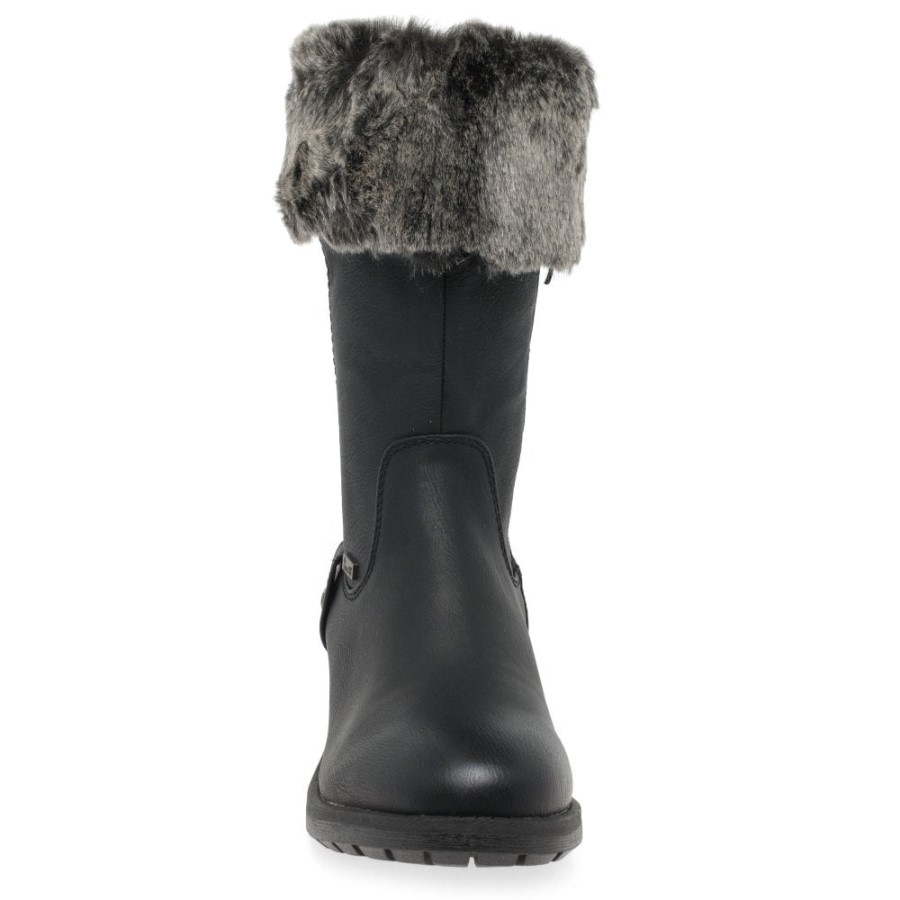 Cizme Negre Rieker Newam Pentru Femei Rezistente La Apa Cu Garnituri Din Blana Artificiala