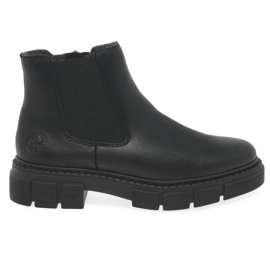 Black Rieker Nula Cizme Chelsea Dama