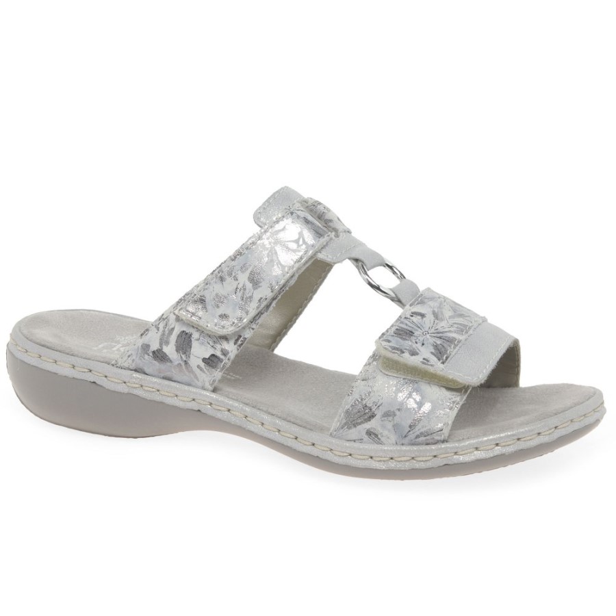 Sandale Metalizate Rieker Space Dama Riptape