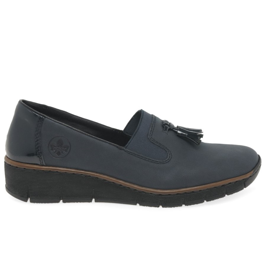 Mocasini Cu Ciucuri Rieker Gleam Bleumarin