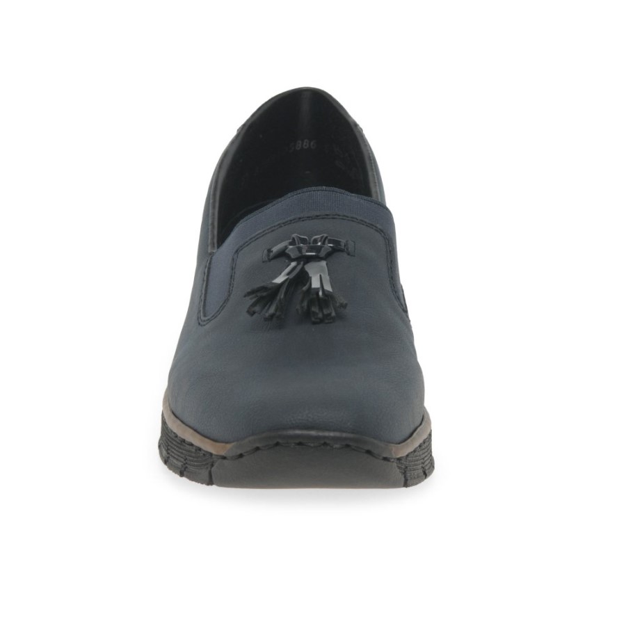 Mocasini Cu Ciucuri Rieker Gleam Bleumarin