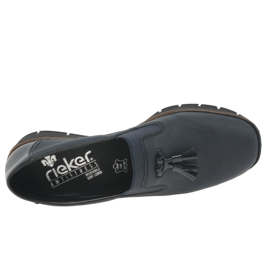 Mocasini Cu Ciucuri Rieker Gleam Bleumarin