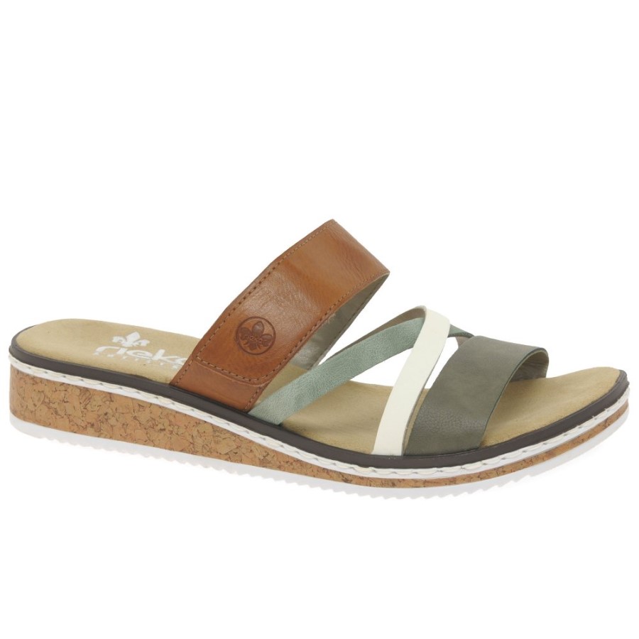 Sandale Cu Pană Joasă Pentru Femei Olive Rieker Faye