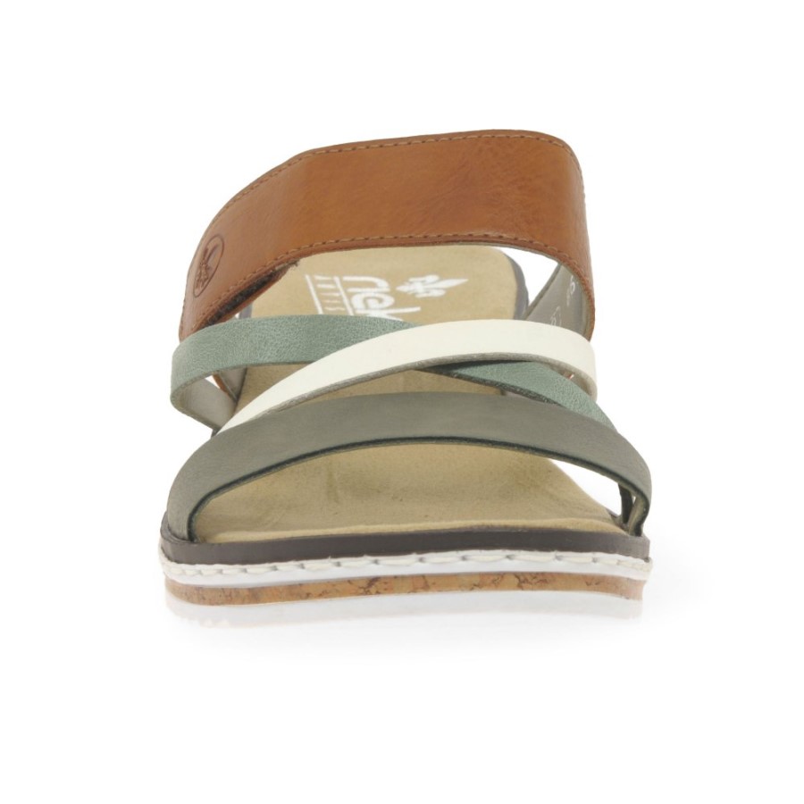 Sandale Cu Pană Joasă Pentru Femei Olive Rieker Faye