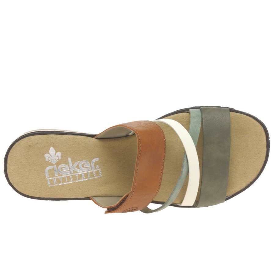 Sandale Cu Pană Joasă Pentru Femei Olive Rieker Faye