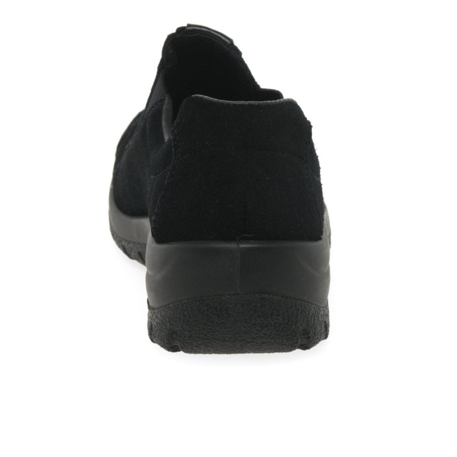 Mocasini Casual Din Piele Intoarsa Pentru Femei Rieker Emilia Negri