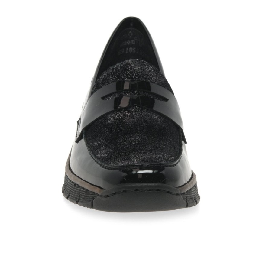 Pantofi Casual Dama Rieker Glisten Negri