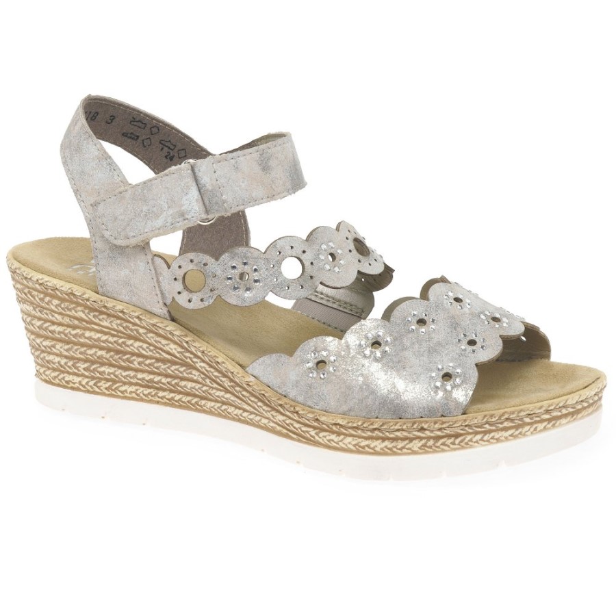 Sandale Pentru Femei Rieker Niro Cu Toc Cu Pană Luna