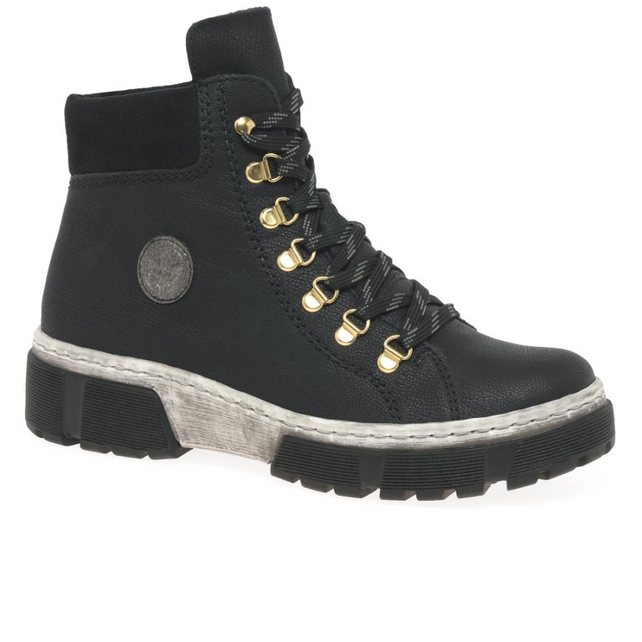 Botine Casual Dama Rieker Raven Negre