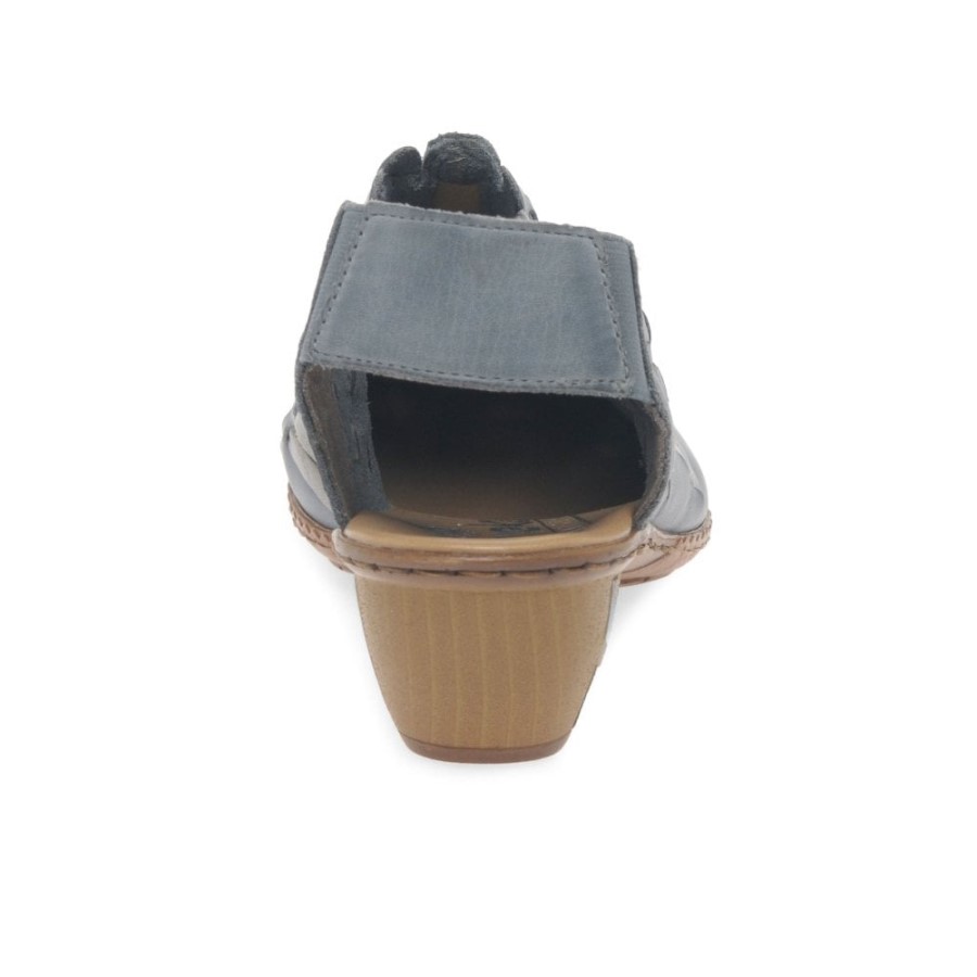 Rieker Sina Pantofi Cu Toc Impletit Din Piele Azur