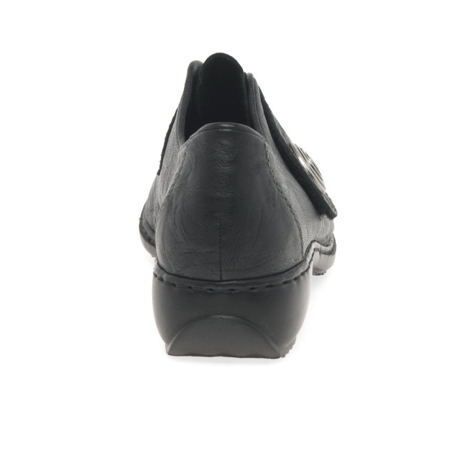Rieker Eleganta Doamnelor Cu Bandă De închidere Pantofi Piele Negru