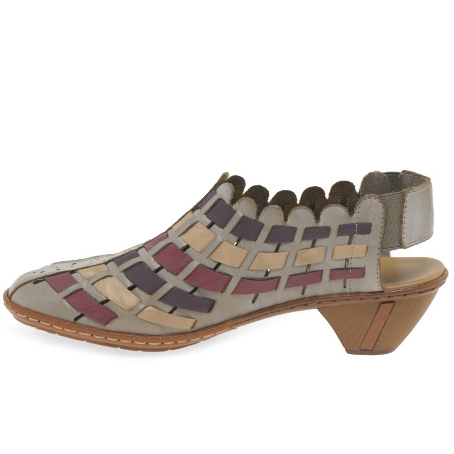 Pantofi Cu Toc țesuți Din Piele Stone Rieker Sina