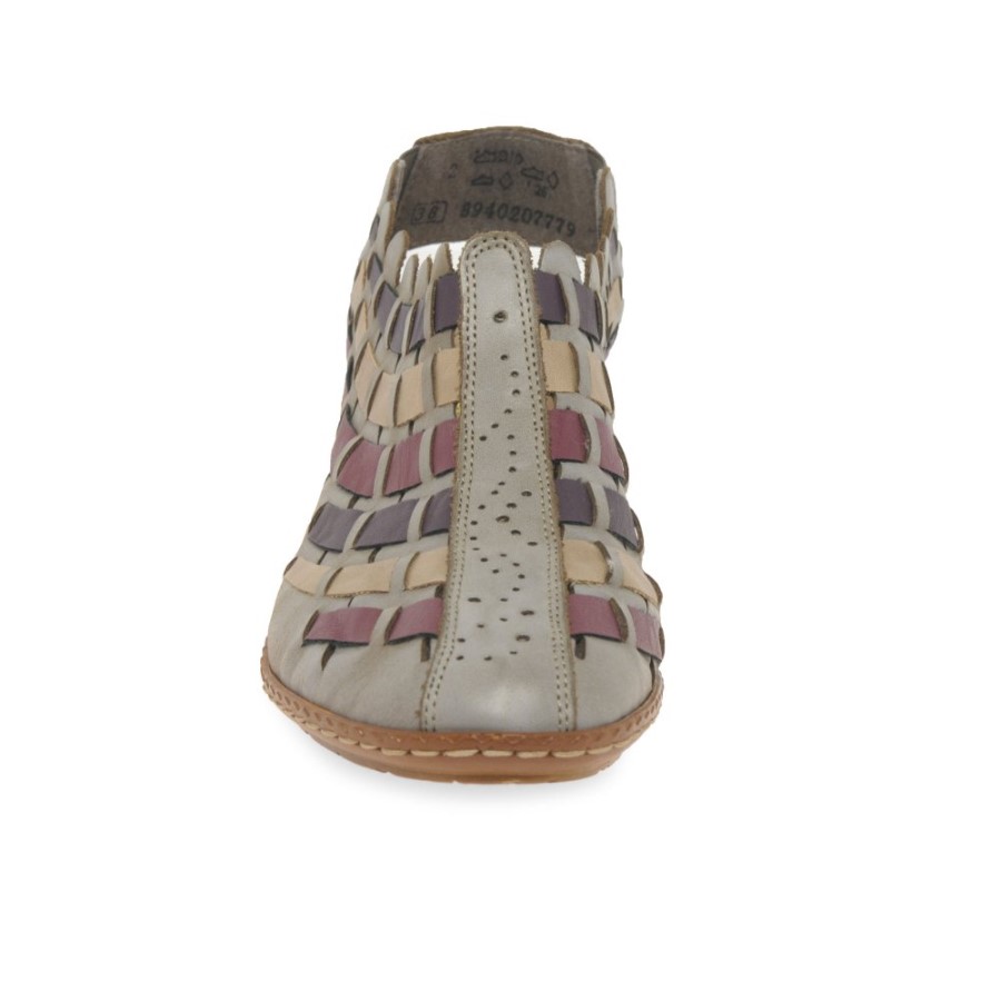 Pantofi Cu Toc țesuți Din Piele Stone Rieker Sina