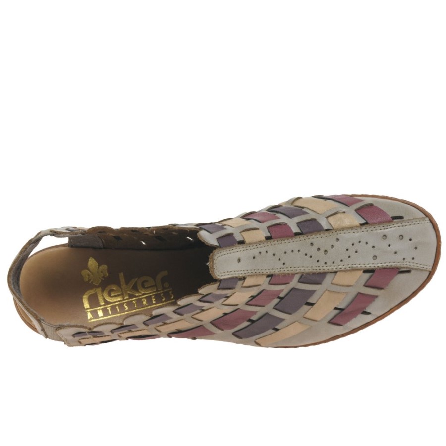 Pantofi Cu Toc țesuți Din Piele Stone Rieker Sina