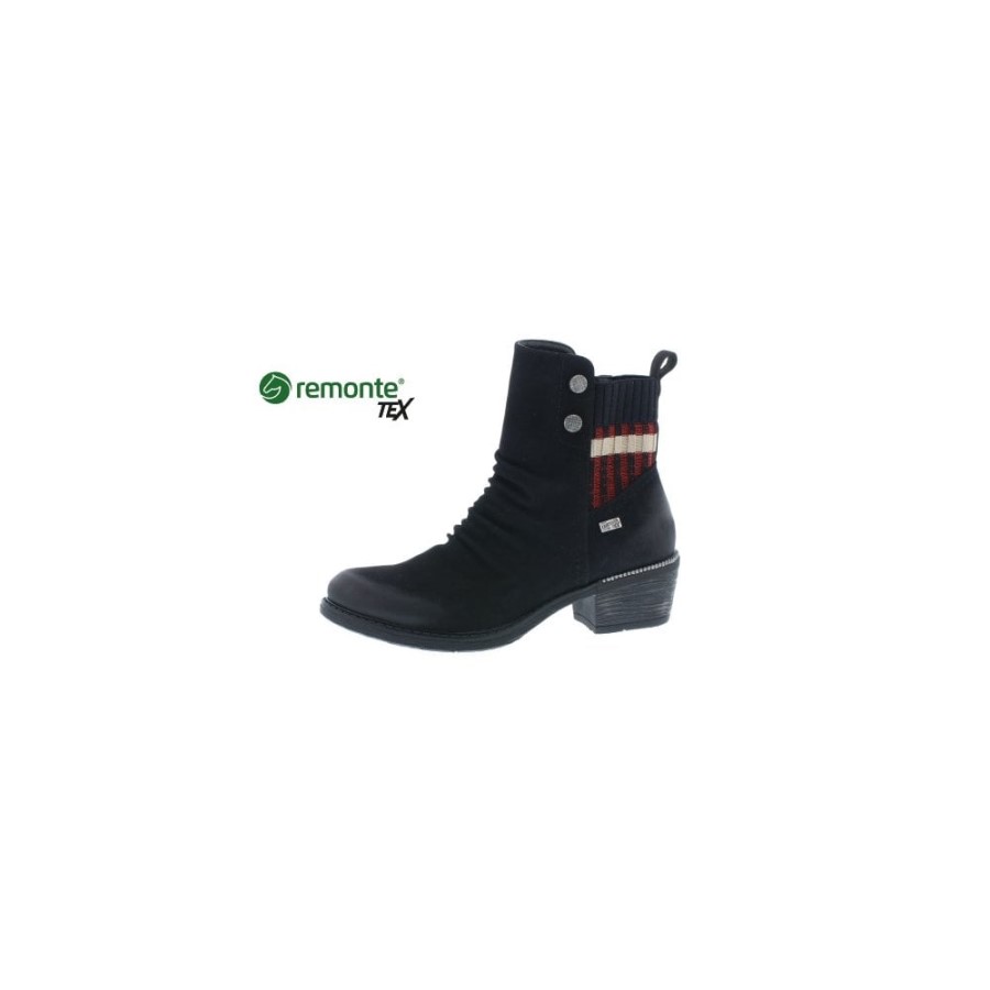 Botine Negre Combinate Dama Rieker Remonte R1172-02