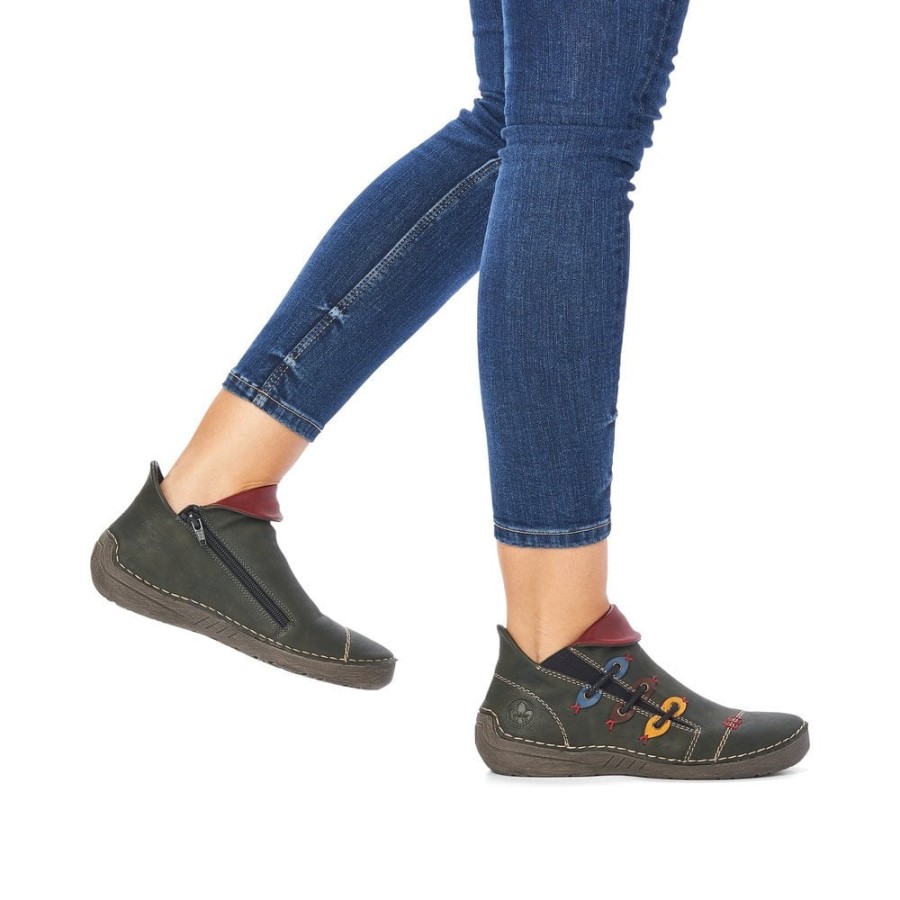 Rieker 72581-54 Botine Verzi Femei Verzi