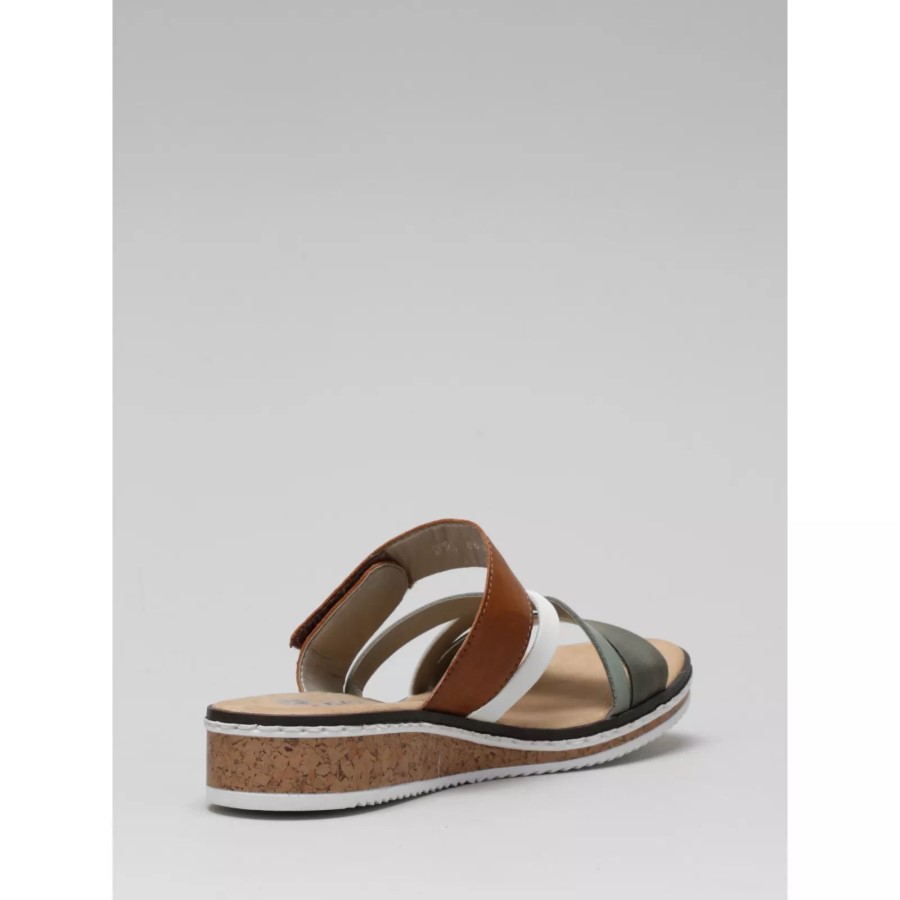 Sandală Verde Rieker Cu Bretele