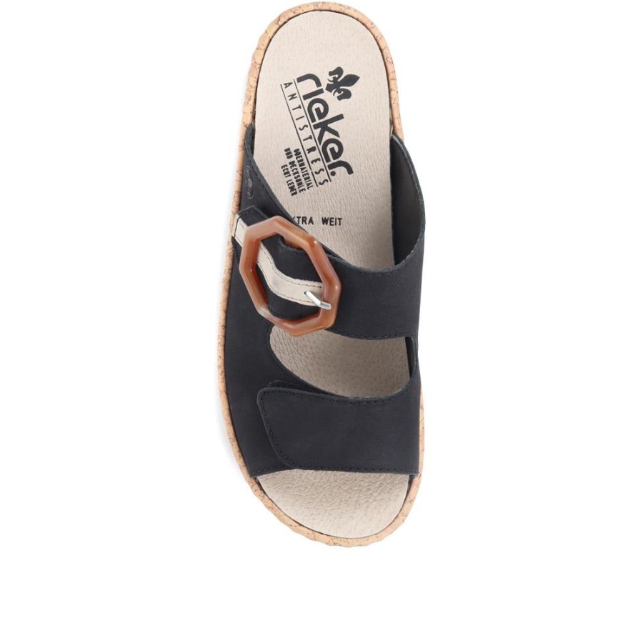 Sandale Mule Reglabile Rieker Negre