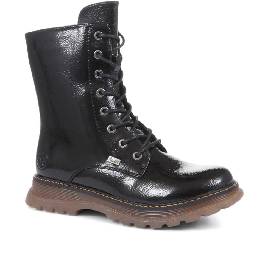 Rieker Cizme Negre Confortabile Cu șireturi