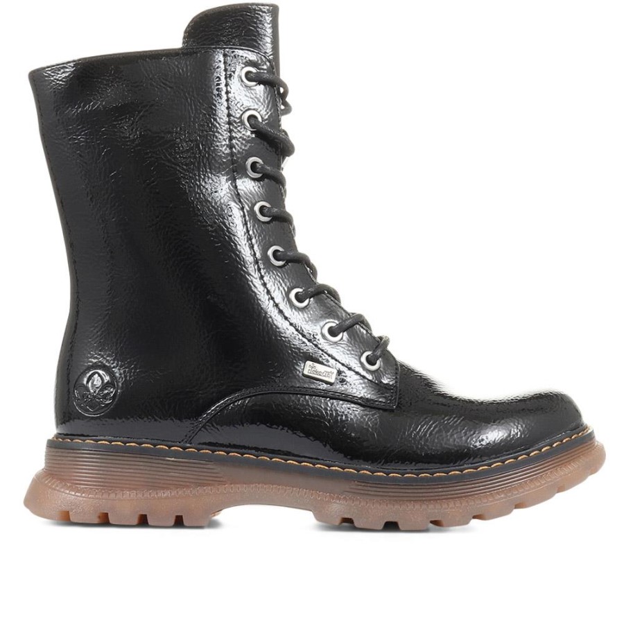 Rieker Cizme Negre Confortabile Cu șireturi