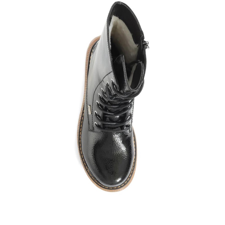 Rieker Cizme Negre Confortabile Cu șireturi