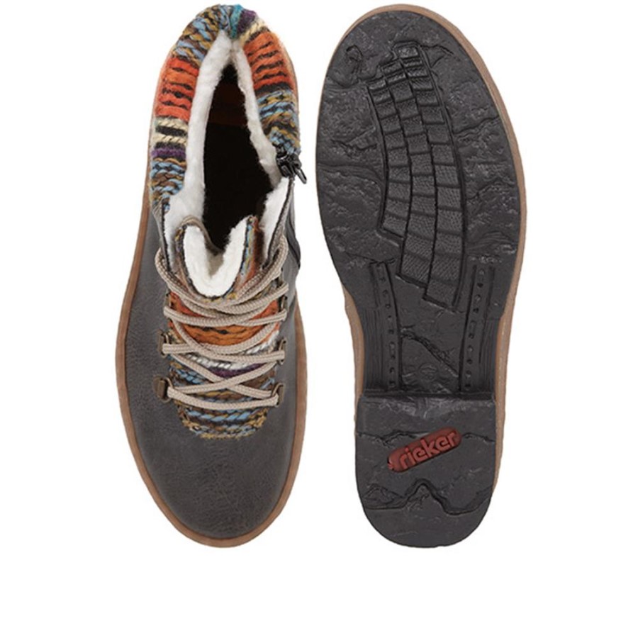 Botine Rieker Albastre Cu șireturi