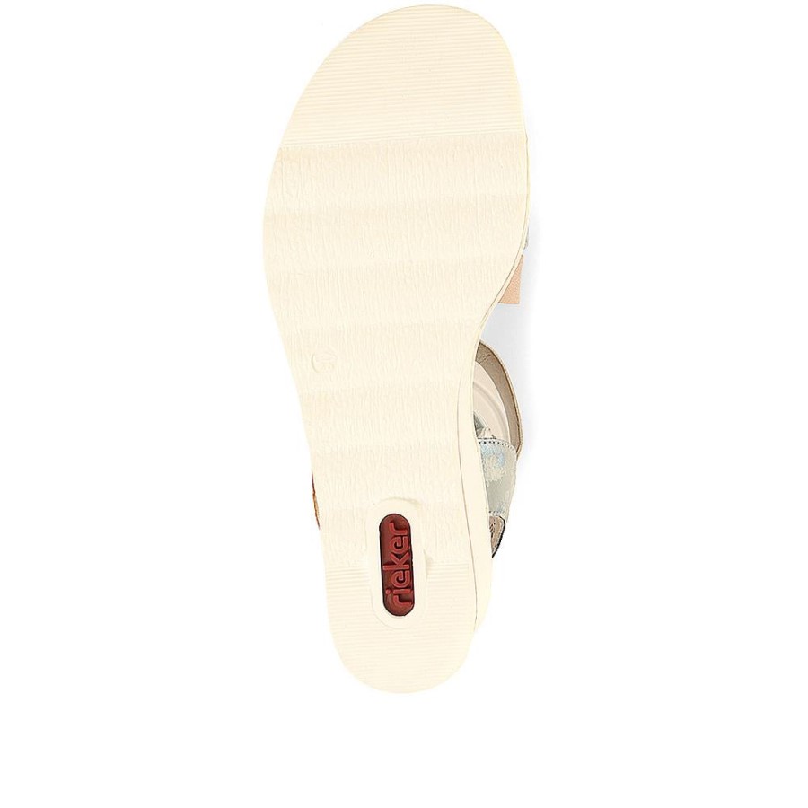 Sandale Cu Pană Multi Reglabile Albastre Rieker