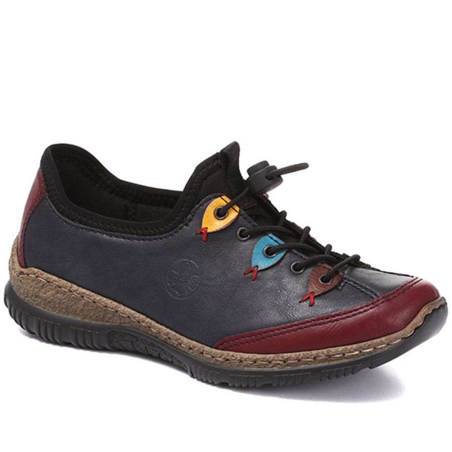 Pantofi Casual Cu Slip-on Multi Burgundy Rieker