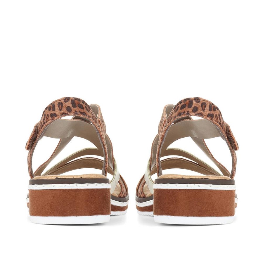 Sandale Rieker Plate Slingback Maro Multiplu