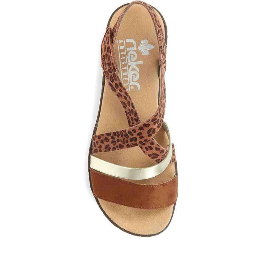 Sandale Rieker Plate Slingback Maro Multiplu