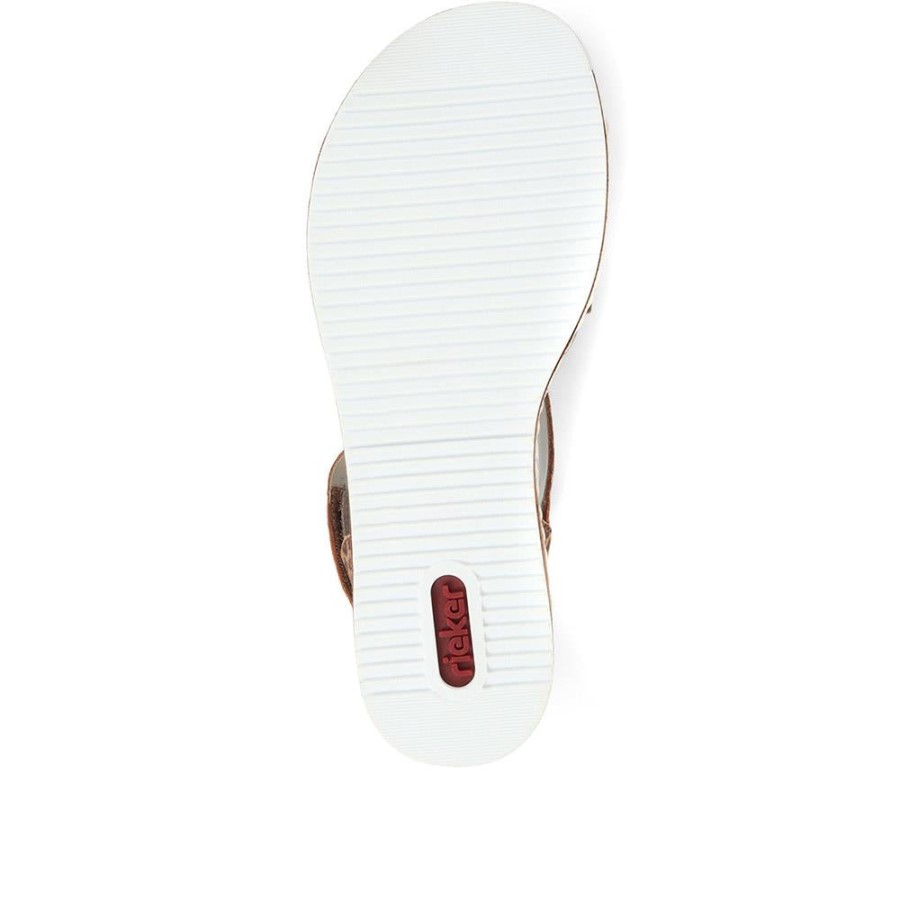 Sandale Rieker Plate Slingback Maro Multiplu
