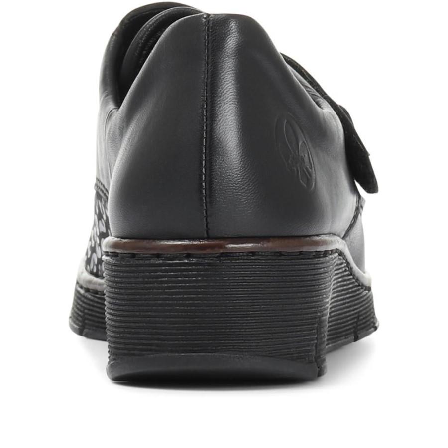 Rieker Pantof Ușor De închidere Din Piele La Atingere, Negru