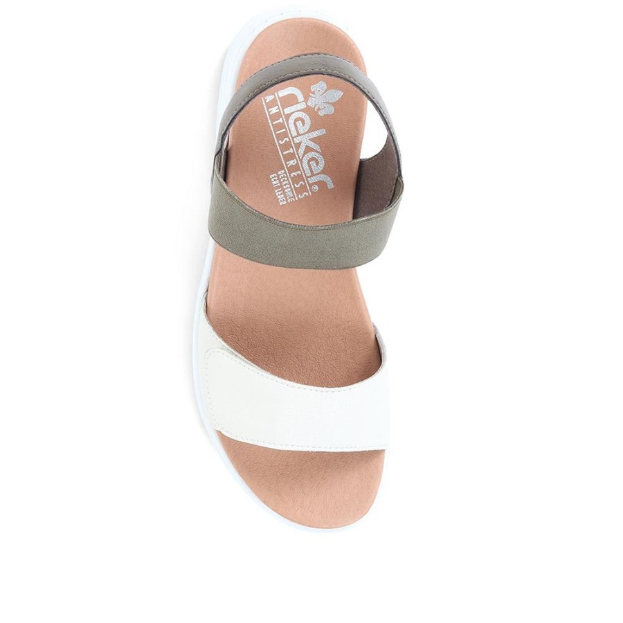 Sandale Reglabile Rieker Off White