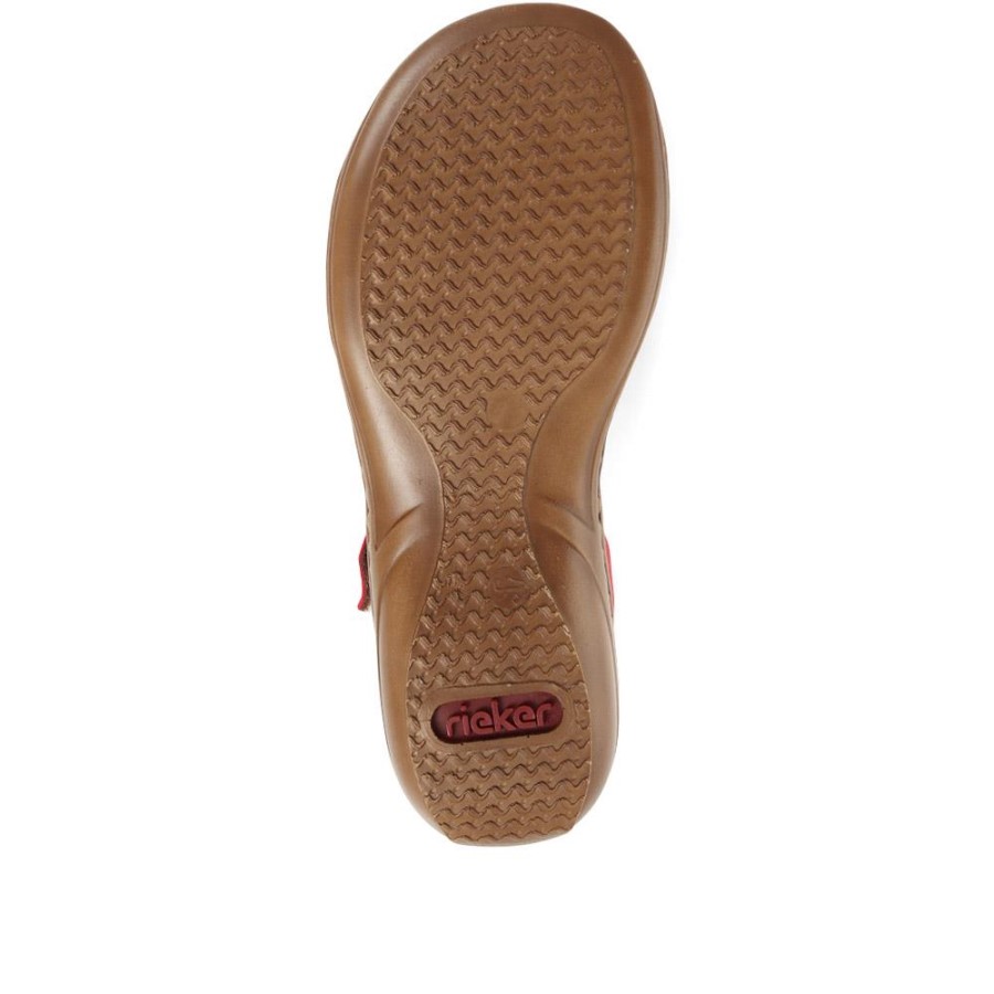 Sandale Rieker Roșii Complet Reglabile