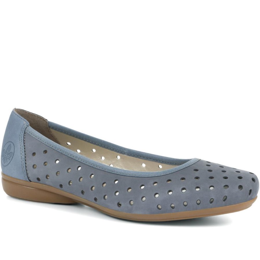 Pantofi De Balet Cu Slip-on Rieker Denim
